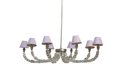 Lot 218 - A PORTA ROMANA EIGHT BRANCH LARTIGUE CHANDELIER