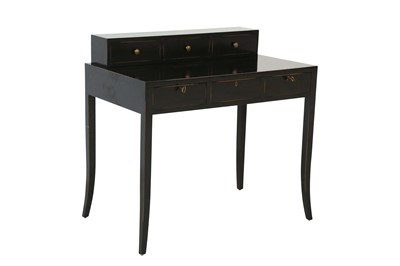 Lot 201 - A CONTEMPORARY EBONISED WRITING DESK