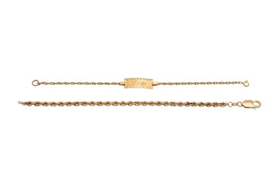 Lot 57 - TWO 9 CARAT GOLD BRACELETS