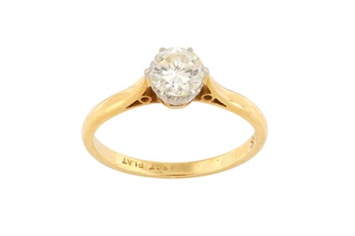 Lot 63 - A SINGLE-STONE DIAMOND RING