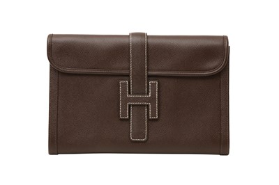 Lot 258 - Hermes Brown Courchevel Jige Clutch 29