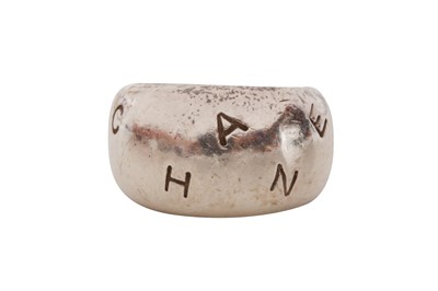 Lot 596 - Chanel Silver Scatter Logo Ring