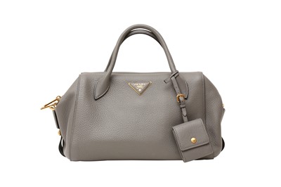 Lot 378 - Prada Grey Vitello Daino Top Handle Tote