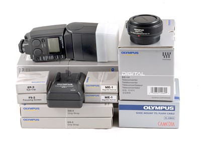 Lot 62 - Olympus Digital End Lot, inc 1.4x Tele Converter.