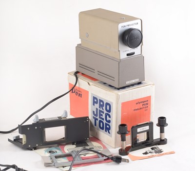 Lot 77 - Olympus Pen Half Frame Slide Projector-2, Rare Full Set.