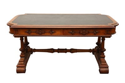 Lot 268 - A MID 19TH CENTURY OAK LIBRARY TABLE