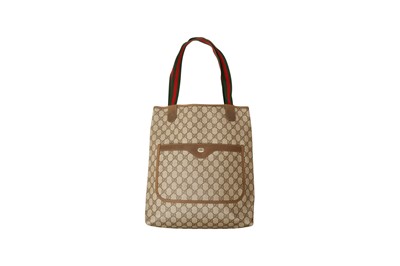 Lot 239 - Gucci Beige Supreme Monogram Web Sherry Tote