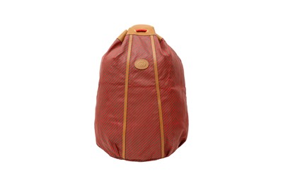 Lot 88 - A GUCCI RED WEB DRAWSTRING CROSSBODY DUFFLE BAG