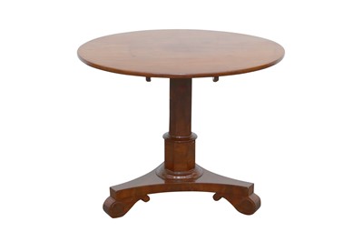 Lot 275 - A REGENCY CIRCULAR MAHOGANY TILT TOP TABLE, 19TH CENTURY AND LATER