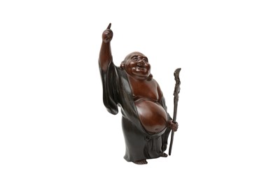Lot 272 - A JAPANESE BRONZE 'HOTEI' OKIMONO