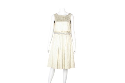 Lot 388 - Dolce & Gabbana Gold Brocade Embellished Dress - Size 42