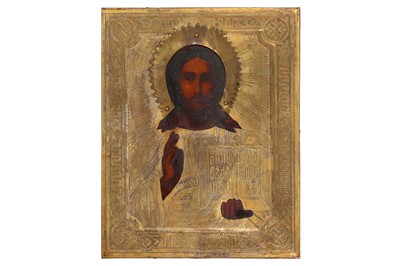 Lot 182 - A DECORATIVE 20TH CENTURY RUSSIAN ICON OKLAD