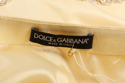 Lot 9 - Dolce & Gabbana Buttermilk Embellished Skirt Suit - Size 40