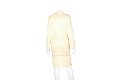 Lot 9 - Dolce & Gabbana Buttermilk Embellished Skirt Suit - Size 40
