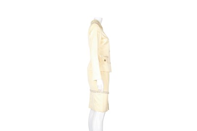 Lot 9 - Dolce & Gabbana Buttermilk Embellished Skirt Suit - Size 40