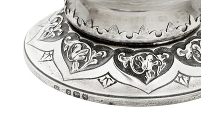 Lot 338 - A Victorian sterling silver mounted cut glass claret jug, London 1893 by Charles Evans