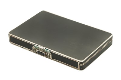Lot 45 - An early 20th century French sterling silver and lacquer cigarette case, import marks for London 1930 by Henry Charles Freeman Co