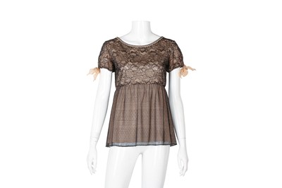 Lot 67 - Chanel Black Lace Chain Babydoll Top - Size 40