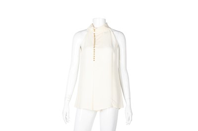 Lot 333 - Gucci Ivory Silk Crinkle Halter Neck Top - Size 42