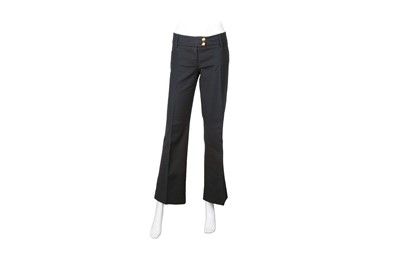 Lot 442 - Versace Black Cotton Bootcut Trouser - Size 42