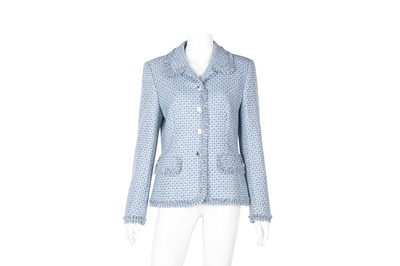 Lot 131 - Escada Blue Cashmere Tweed Jacket - Size 36