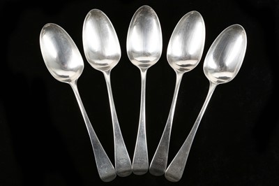 Lot 263 - Set of five antique George III Solid Sterling...