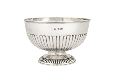 Lot 325 - Agricultural interest - A Victorian sterling silver footed bowl, London 1899 by William Hutton and Sons