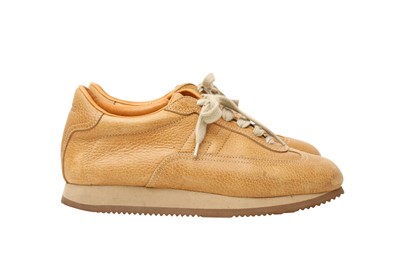 Lot 324 - Hermes Tan Goal Sneaker - Size 38