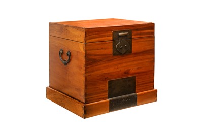 Lot 17 - A CHINESE CAMPHOR WOOD TABLE-TOP CHEST, GUANPIXIANG