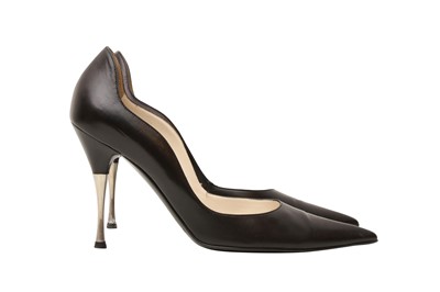 Lot 415 - Sergio Rossi Black Scallop Edge Heeled Pump - Size 38.5