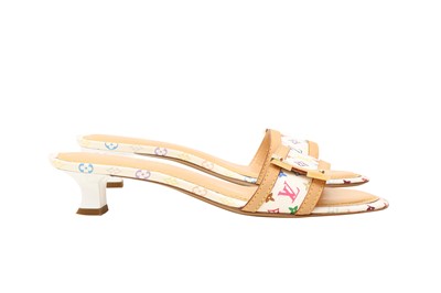Lot 350 - Louis Vuitton x Murakami White Multicolor Mule - Size 38.5