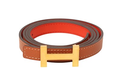 Lot 17 - Hermes Orange Swift Focus Belt - Size 85