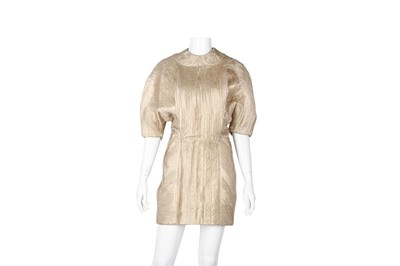 Lot 369 - Marcus Constable Gold Silk Organza Pleat Dress