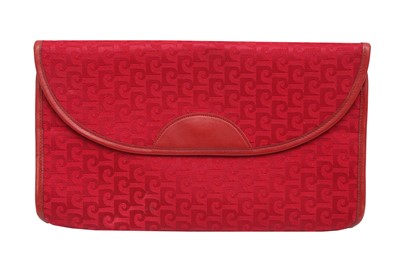 Lot 90 - A PIERRE CARDIN RED MONOGRAM CLUTCH