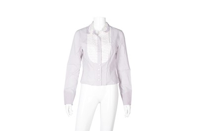 Lot 101 - Etro Purple Print Poplin Shirt - Size 42