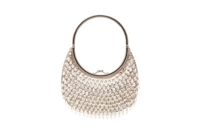 Lot 594 - Valentino Silver Beaded Evening Bag