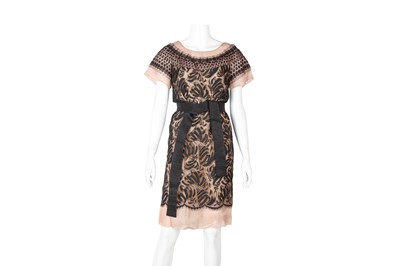 Lot 555 - Valentino Black Lace Overlay Dress - Size 40