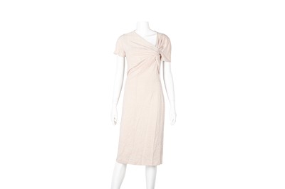 Lot 107 - Christian Dior Nude Lurex Ruched Dress - Size 42