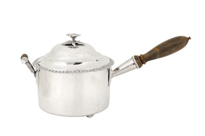 Lot 87 - A mid- 19th century Indian colonial silver curry pan, Calcutta circa 1850 by Lattey Brothers and Co (active 1843-55)