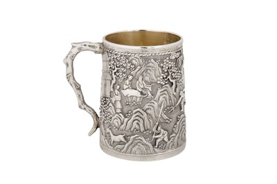 Lot 159 - A mid-19th century Chinese Export silver mug, Canton circa 1850 mark of WE, WE, WC, possibly for Punqua Winchong of Hong Kong