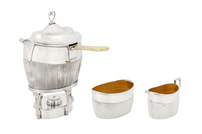 Lot 343 - A rare Victorian sterling silver travelling tea service, Sheffield 1893 by James Dixon and Sons