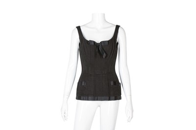 Lot 569 - Chanel Black Longline Corset Top - Size 40