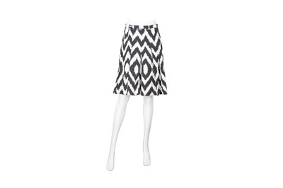 Lot 461 - Prada Monochrome Cotton Pleat Skirt - Size 40