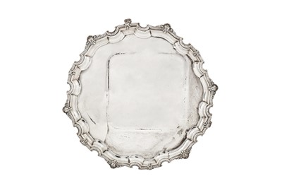 Lot 280 - A George V sterling silver salver, Birmingham 1935 by Adie Brothers