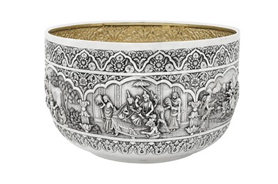 Lot 106 - A fine late 19th / early 20th century Anglo - Indian silver bowl, Calcutta, Bhowanipore circa 1900 by Goopee Nath Dutt