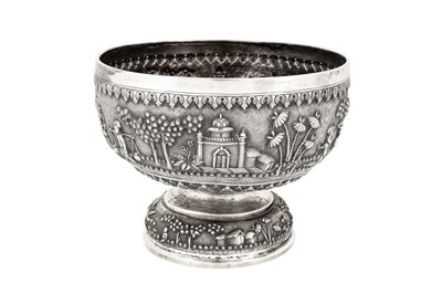 Lot 105 - An early 20th century Anglo-Indian unmarked silver footed bowl, Calcutta circa 1910
