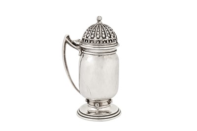 Lot 246 - A George VI ‘arts and crafts’ sterling silver mustard pot, London 1938 by Omar Ramsden (1873-1939)