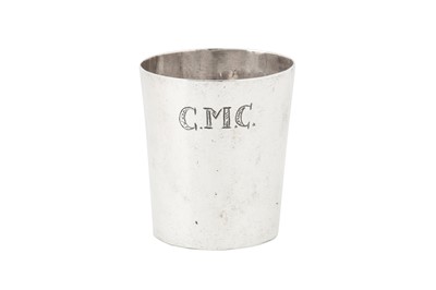 Lot 386 - A George III Scottish provincial silver small beaker, Inverness circa 1780 probably by Thomas Borthwick (1750-c1794, active from 1772)