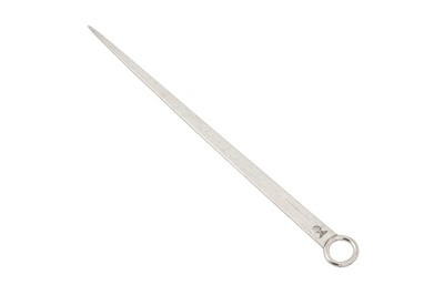 Lot 409 - A George III provincial sterling silver meat skewer, Chester 1778 by Joseph Walley I of Liverpool