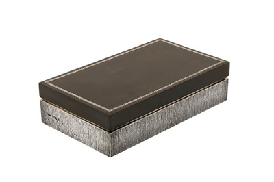 Lot 252 - An Elizabeth II modernist sterling silver mounted cigarette case, London 1975 by House of Lawrian